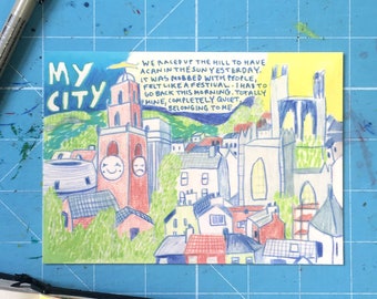 Cork City postcard / recycled postcard