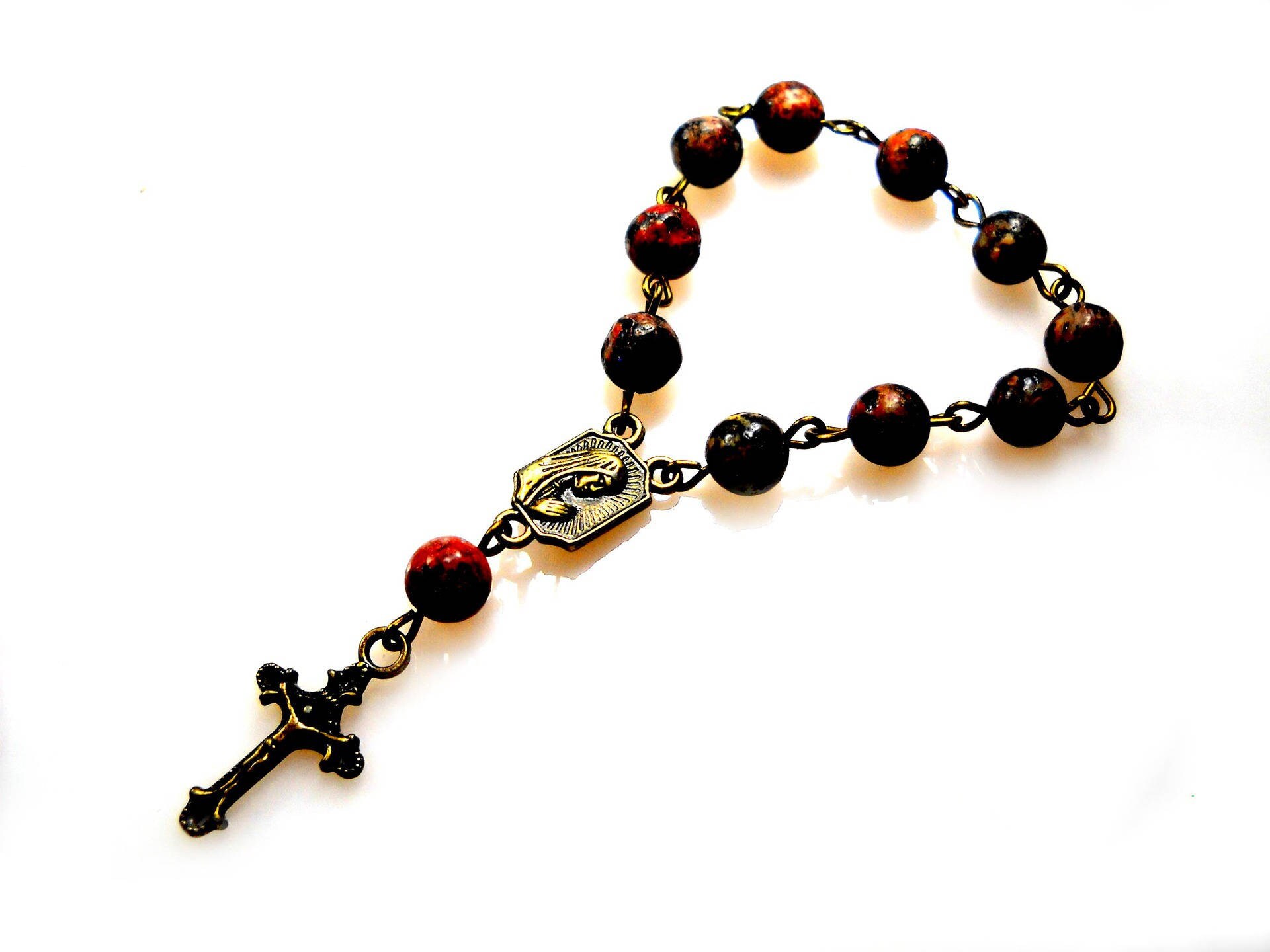 Dizainier Mariale avec Perles en Pierres - Marron et Noir Dz-B-Pierre-002