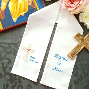 Customizable baptism scarf, hand painted for baby, child, adult