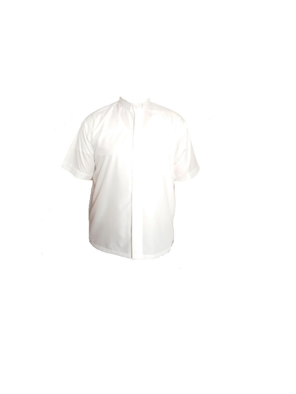 Chemise à Manche Courte Pour Prêtre avec Un Col Romain de Couleur Crème