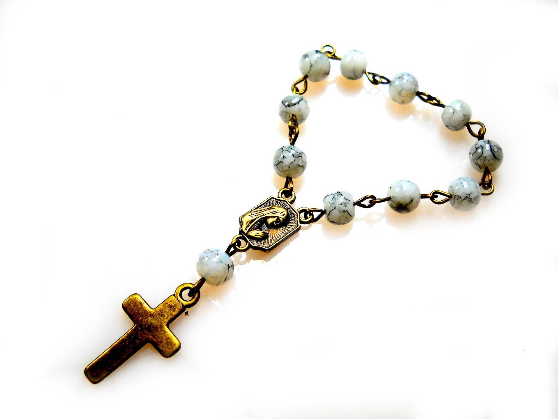 Dizainier Mariale avec Perles en Pierres - Marron et Noir Dz-B-Pierre-003