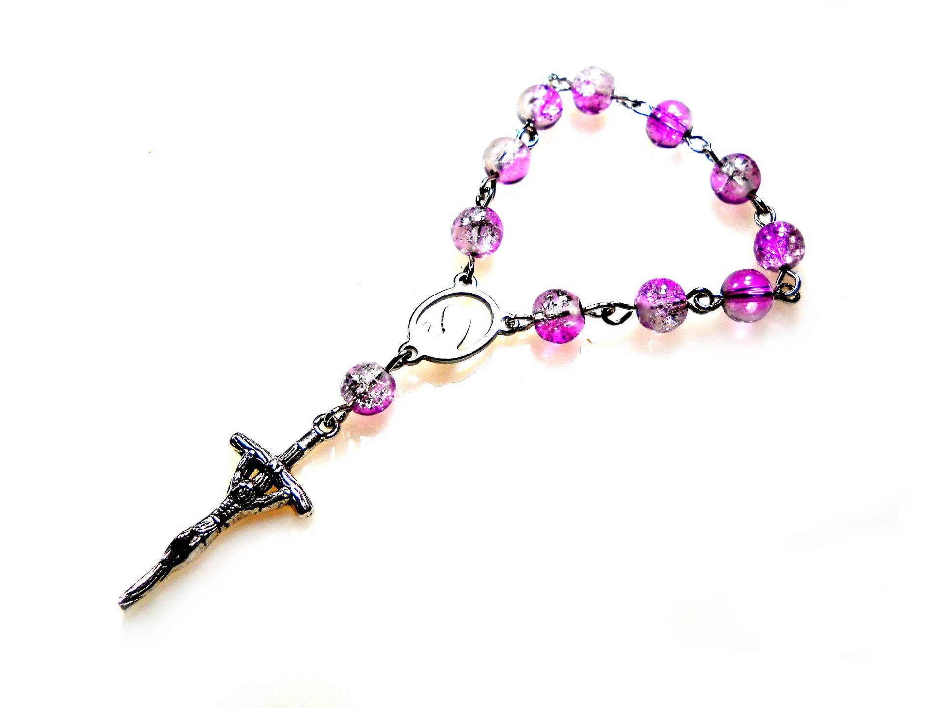 Dizainier Mariale avec Perles en Verre - Rose Dz-A-Verre-003