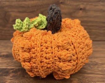 Textured Crochet Pumpkin Pattern, Fall Autumn Decor, Halloween Thanksgiving DIY (PDF Download)