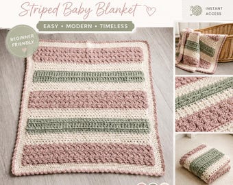 Baby Blanket Crochet Pattern (Instant PDF Download)