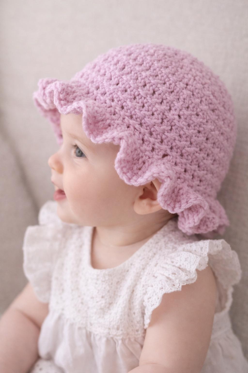 Crochet Baby Ruffle Hat Pattern, Newborn to Toddler Beanie PDF ...