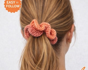 Easy Crochet Scrunchie Pattern, Beginner Hair Tie Accessory (PDF Download)