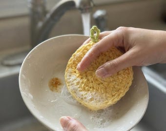 Lemon Dish Scrubbie Crochet Pattern, Easy Beginner Kitchen Cleaning (PDF Download)