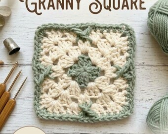 Granny Square Crochet Pattern, Modern Granny Square- Easy and beginner friendly