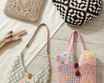 Beginner Crochet Bag Pattern Bundle, Tote, Market, Granny Square (PDF Download)