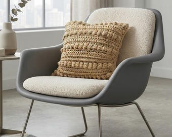 Textured Bobble Crochet Pillow Cover Pattern, Modern Home Decor (PDF)