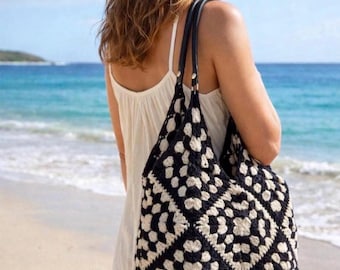 Crochet Granny Square Tote Bag | Beginner Boho Shoulder (PDF Pattern)