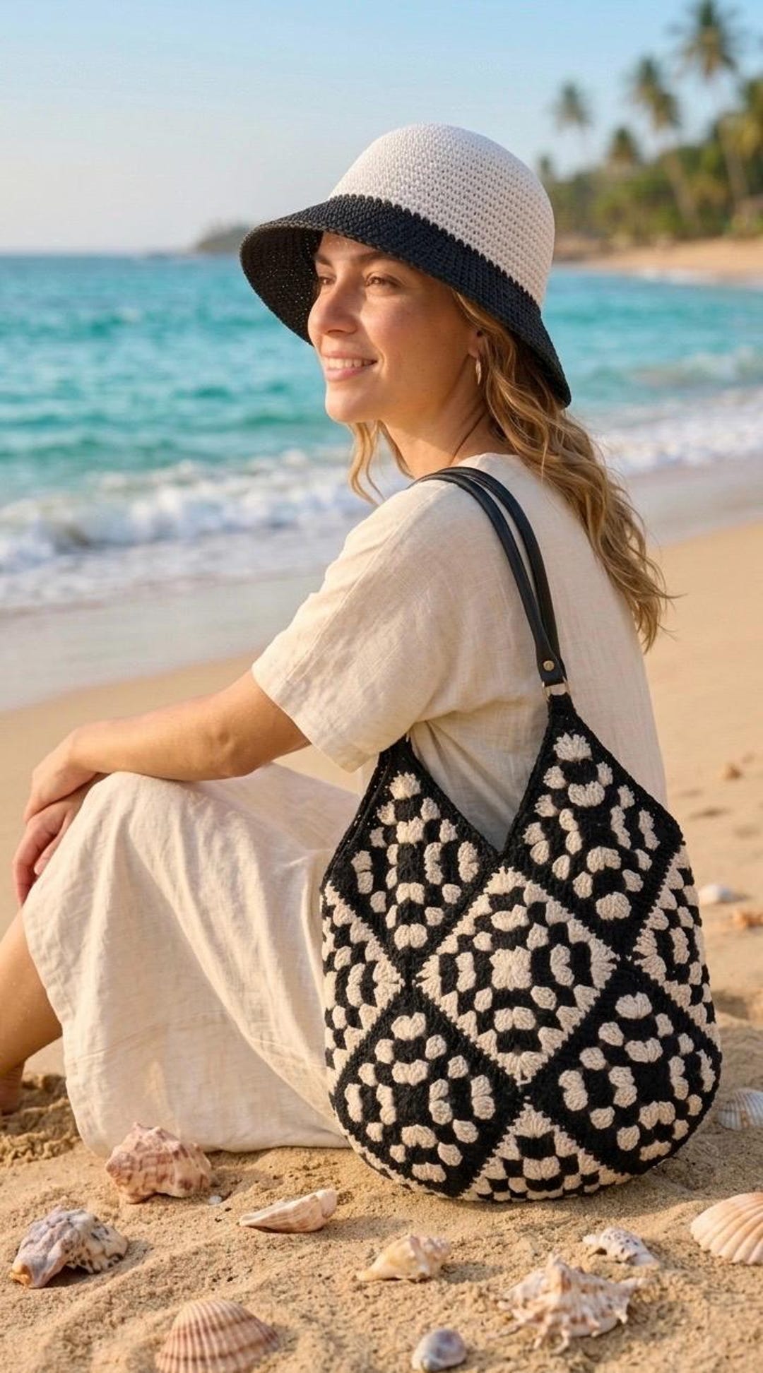 Crochet Pattern Bundle: Raffia Sun Hat, Granny Square Beach Bag (PDF ...