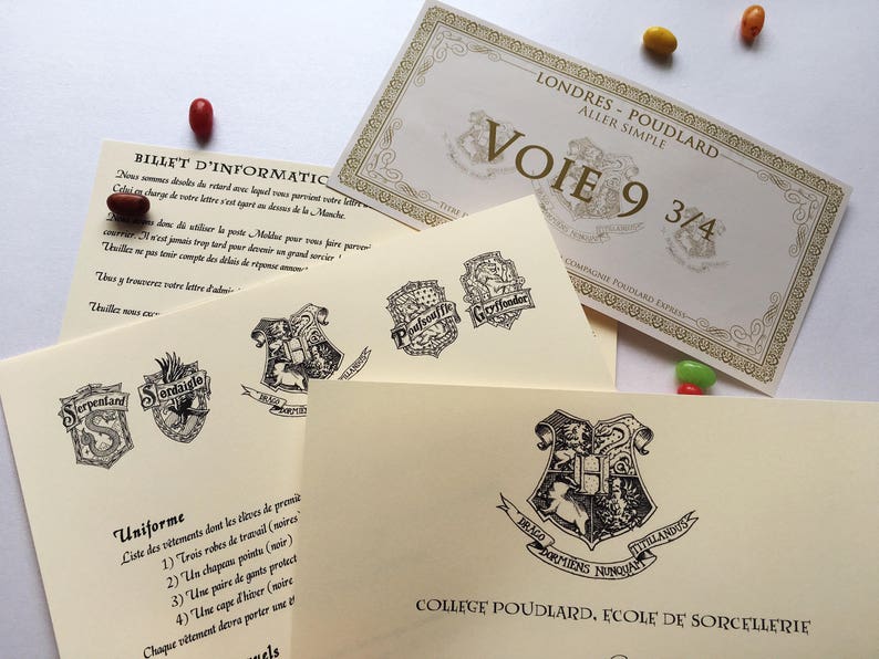 MAXI PACK Lettre d'admission personnalisée à Poudlard - Etsy France