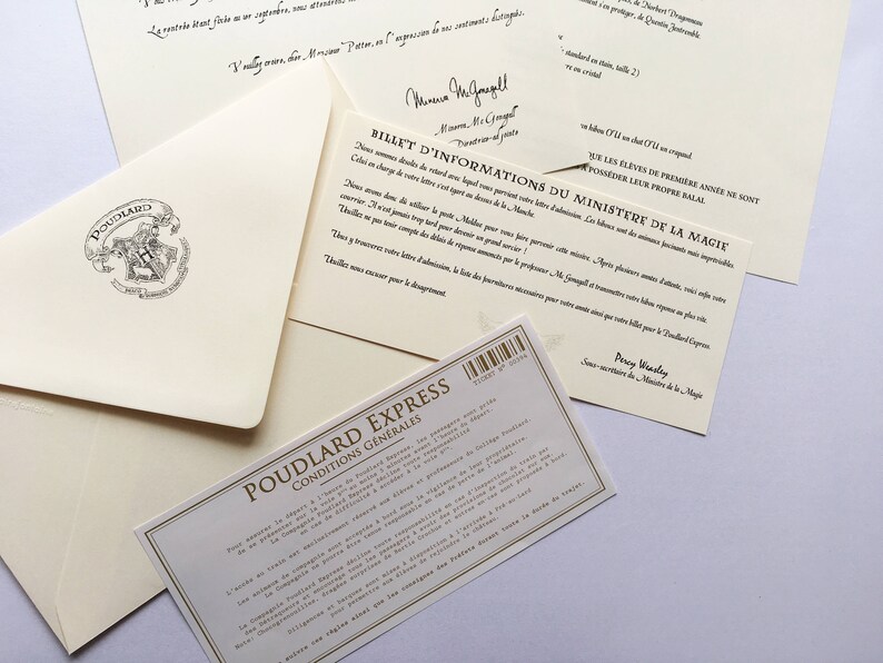 lettre d admission à poudlard