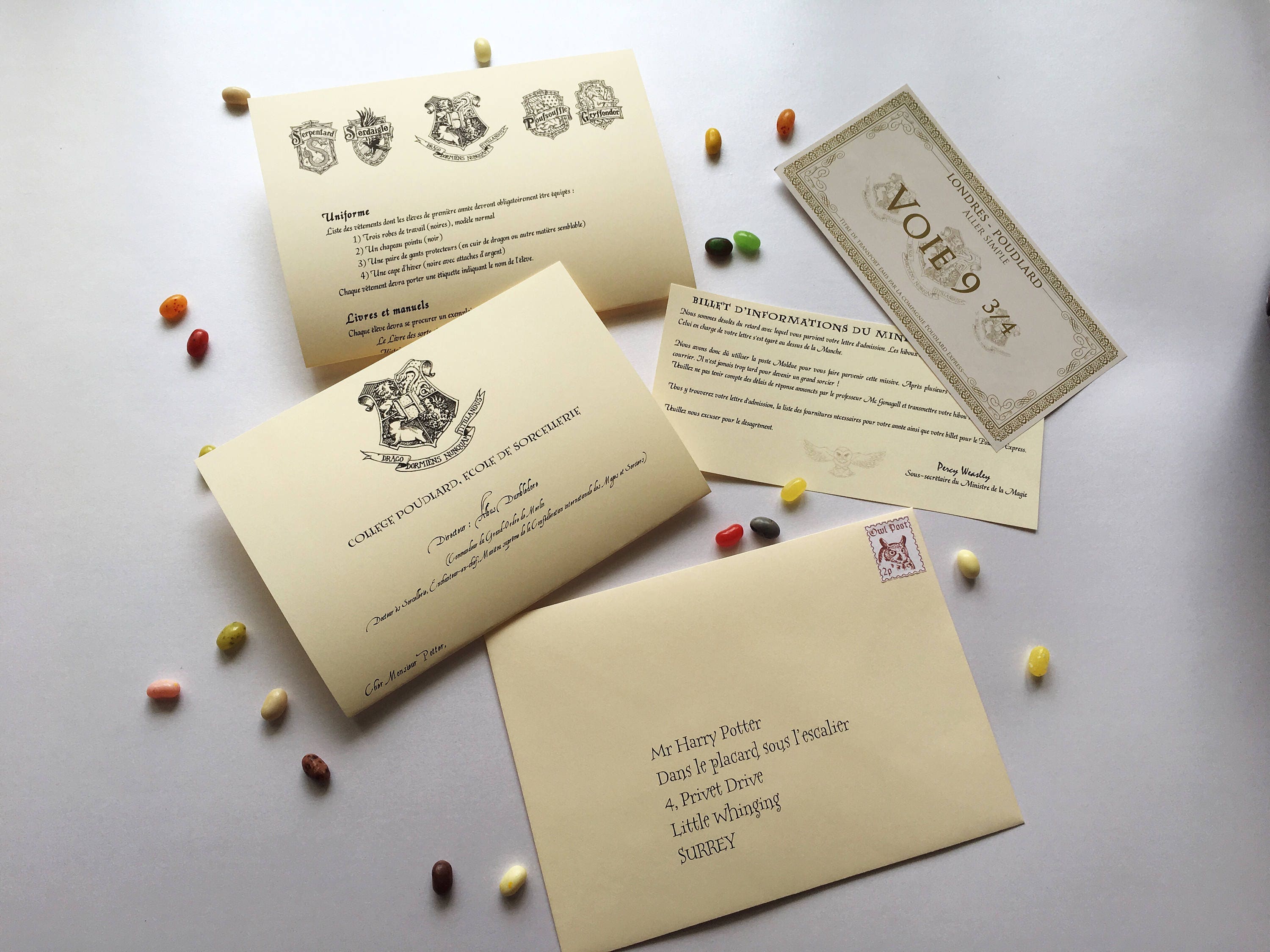 Lettre d'admission personnalisée à Poudlard inspiré HP | Etsy