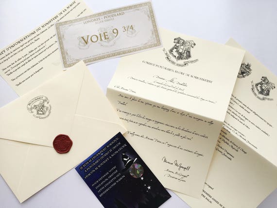 MAXI PACK Lettre d'admission personnalisée à Poudlard - Etsy France