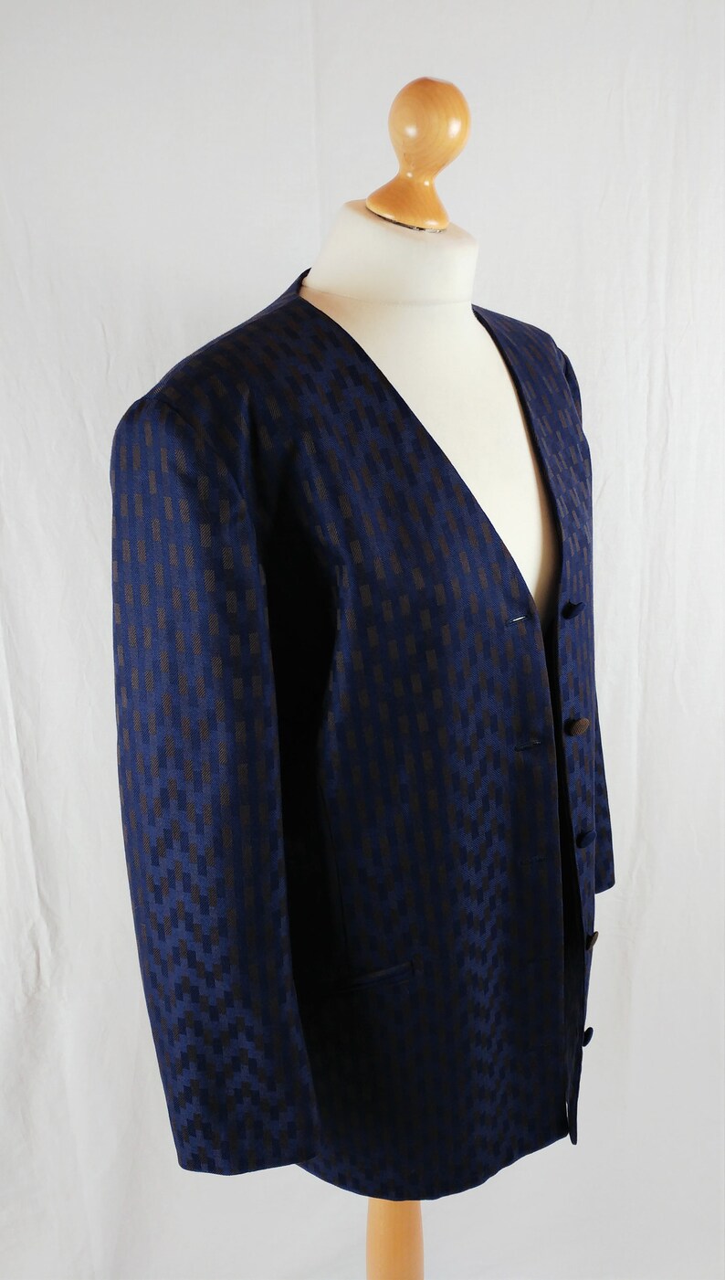 Vintage Ankaret Cresswell 1980s Purple Oversized Wool Blazer
