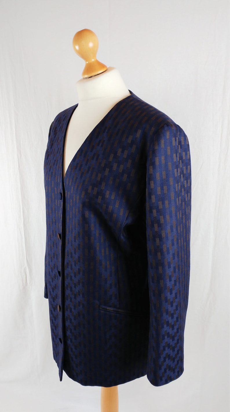 Vintage Ankaret Cresswell 1980s Purple Oversized Wool Blazer