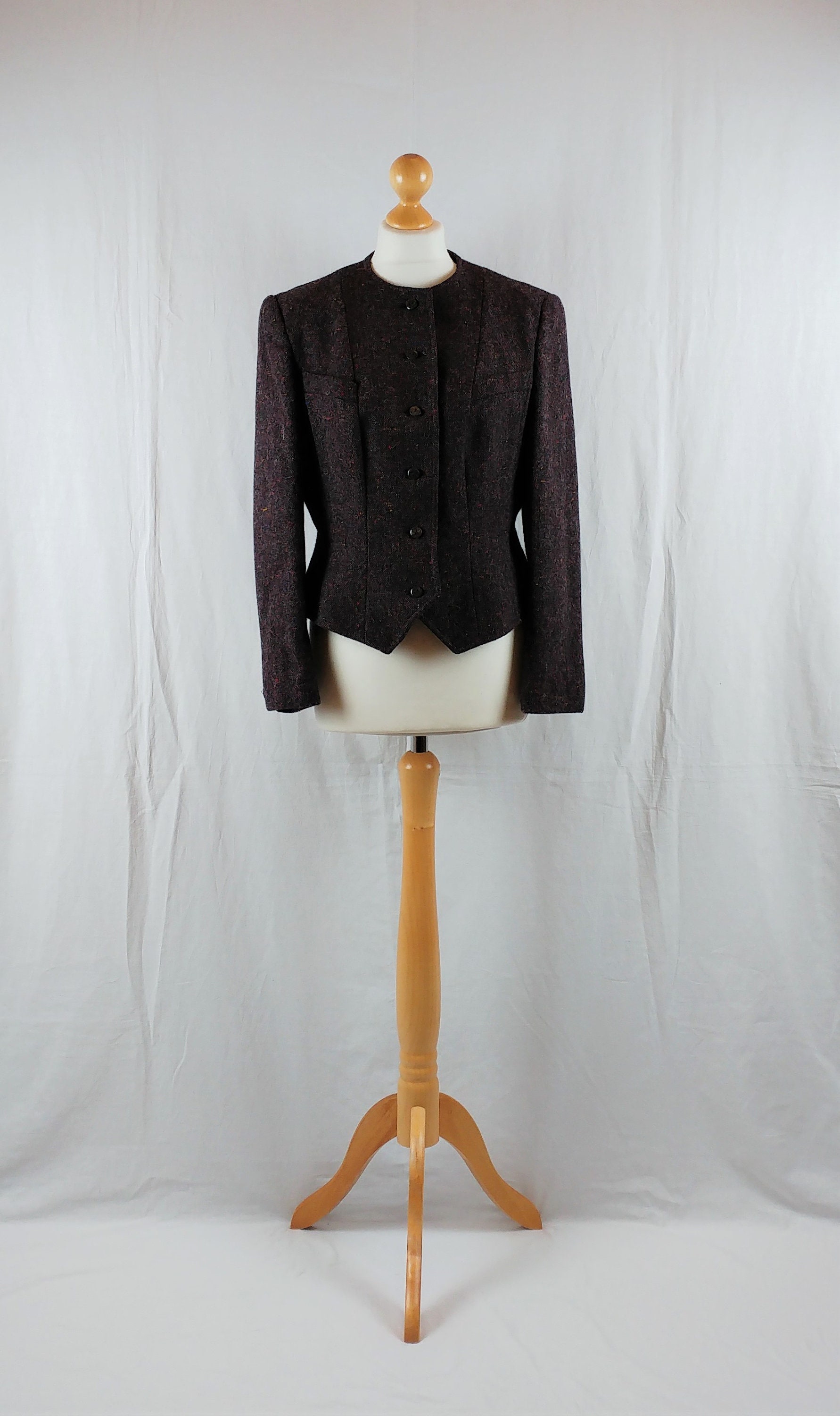 Vintage Eastex 1980s Dark Plum Tailored Cropped Wool Jacket | Etsy