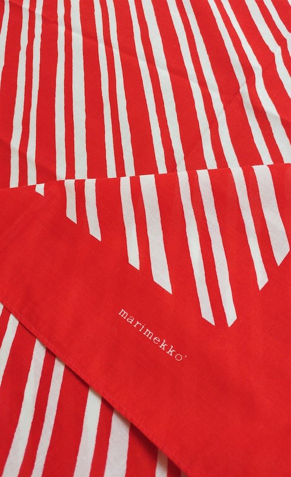 Vintage Marimekko 1970s Red & White Striped Large