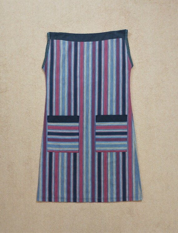 Vintage Canda 1980s Striped Tabard Dress