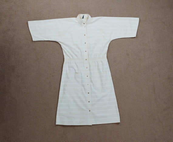 Vintage Vuokko 1970s Cream Striped Kimono Sleeve M
