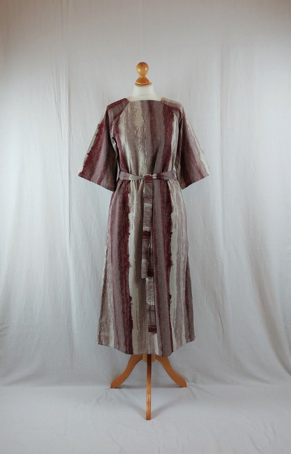 Vintage 1970/80s Vuokko Burgundy & Beige Striped M