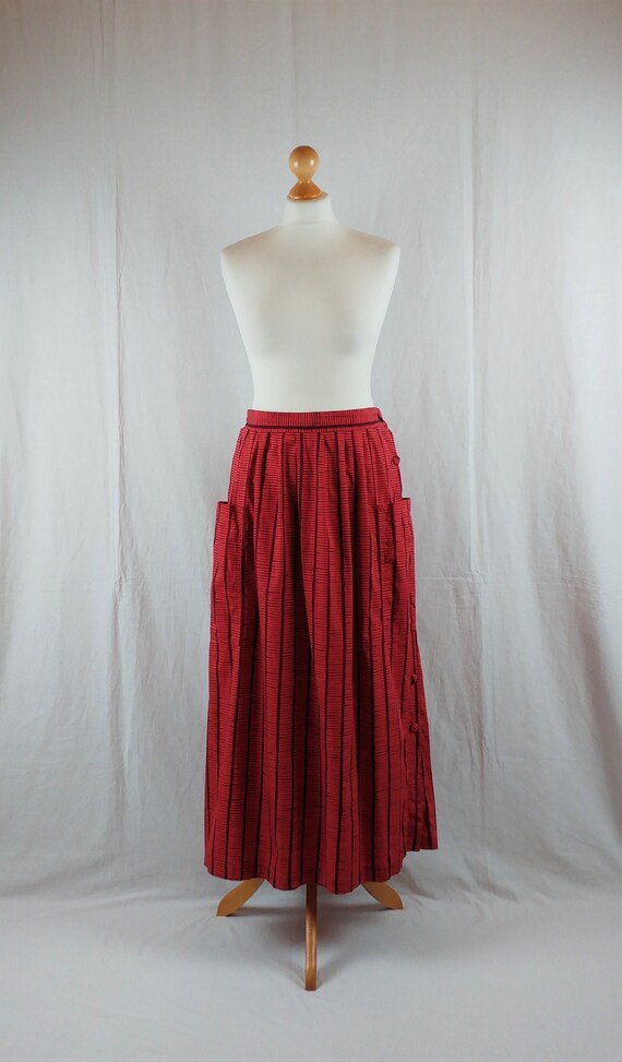 Vintage Vuokko 1970s Brick Red Striped Geometric P