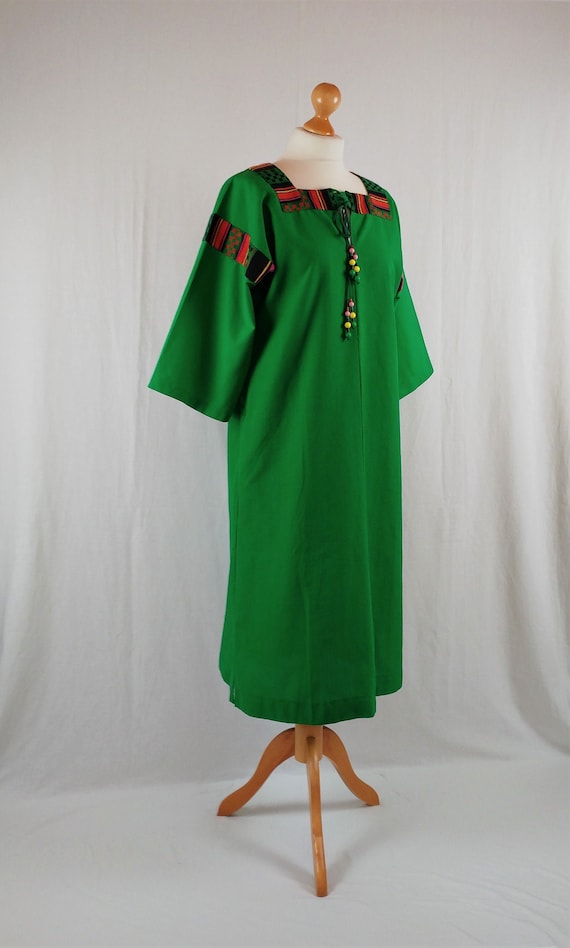 Finnish Vintage Arola 1970s 'Anu' Apple Green Kimo