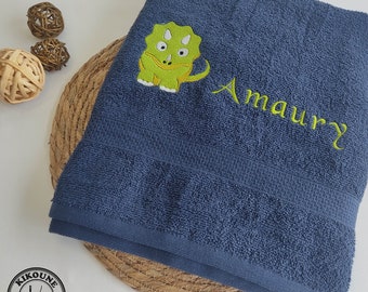 Ropa de baño con bordado personalizado, 450 gr/m2, toalla o toalla de baño. Regalo personalizado ideal. Hecho en Ariège