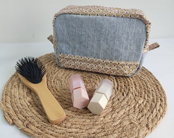 Beauty case riciclato in jeans o cotone