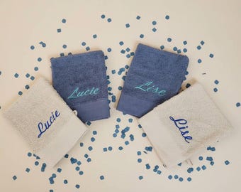 Gant de Toilette Personnalisé avec Prénom – Éponge Coton 450g/m2