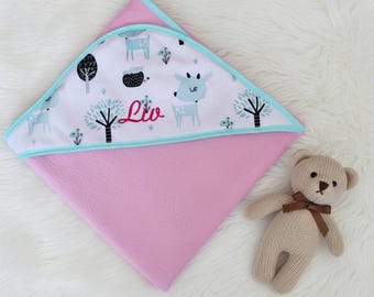 Mantella da bagno in spugna personalizzabile + 3 salviette abbinate gratuite