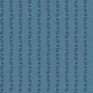 May include: A repeating pattern of vertical lines with a floral design. The background is a muted teal colour. The floral design is a darker teal colour. The pattern is suitable for fabric, wallpaper, or digital backgrounds.