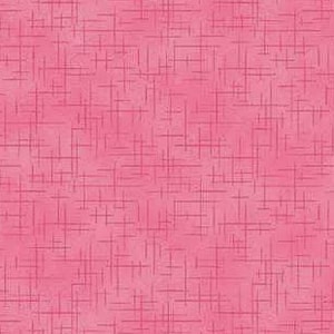 May include: A pink fabric featuring a pattern of thin, dark pink lines. The lines intersect to form a grid-like design, giving a textured look. This textile is suitable for various crafting projects, such as quilting or dressmaking.