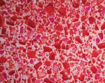 Patchwork fabric, pink, red, ruby, small nuanced shards, 100% cotton, REF 105207ECLAT