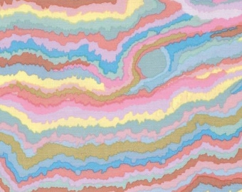 Patchwork fabric, 100% cotton, Kaffe Fassett, pastel colors, flowing stripes. REF PWGP131/PAST