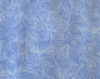 Patchwork fabric, QT, sky blue color, leaf pattern, tone on tone, nuanced, faux plain, 100% cotton, REF 23467B