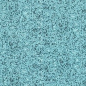 May include: A blue and white patterned fabric with a variety of abstract shapes and designs. The fabric has a textured surface and a subtle sheen.