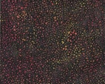 Patchwork fabric, batik, black speckled yellow orange red, 100% cotton, REf KN56G1