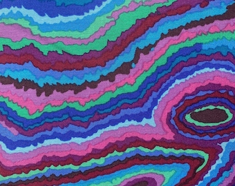 Tkanina patchworkowa, 0,20 cm, 100% bawełny, Kaffe fassett, ruchome paski, różne odcienie niebieskiego, różowego, zielonego, liliowego, fioletowego, REF PWGP/JUPITER