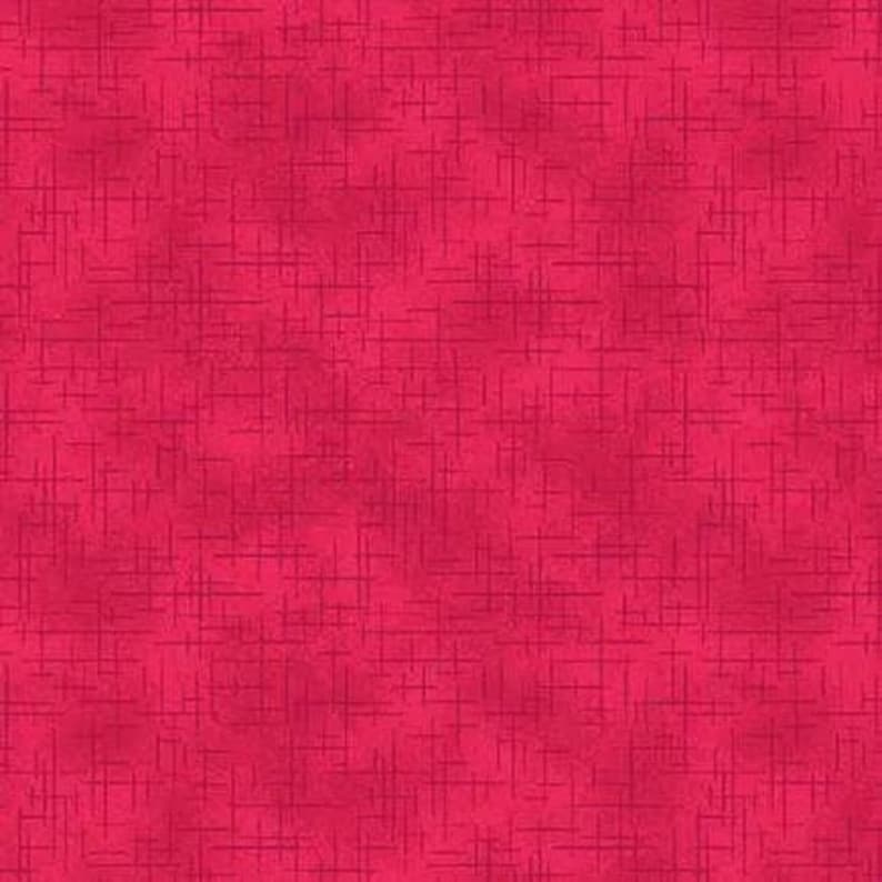 May include: A seamless pattern in a vivid red hue, displaying a textured surface. The design is composed of a network of intersecting lines, forming a grid-like pattern across the fabric. The lines are a darker shade of red.