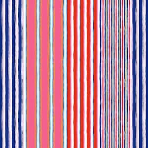 Può includere: Motivo astratto con strisce verticali in tonalità di blu, rosa, rosso, bianco e oro. Le strisce sono ondulate e hanno un aspetto testurizzato.