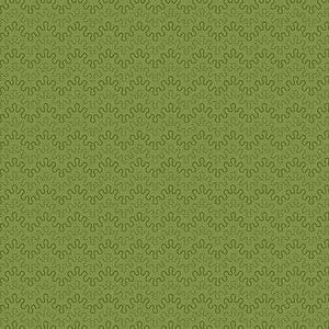 May include: A repeating pattern in shades of green, featuring a wavy design. The pattern is made up of curved lines and small dots, giving a textured, organic appearance. The design evokes a natural, leafy aesthetic.