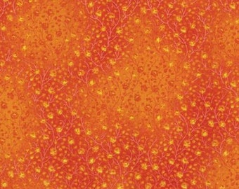 Patchwork fabric, 100% cotton, Kaufman, color, tangerine, nuanced, faux-plain small flower, tone on tone, REF 4070/54M