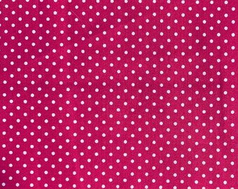 Patchwork fabric, large width, 150 cm, fuchsia pink, white peas, 100% cotton, REF 21455/RF