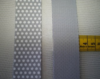 Polypropylene strap, 30 mm, gray with white dots, very fine, very flexible, very resistant
