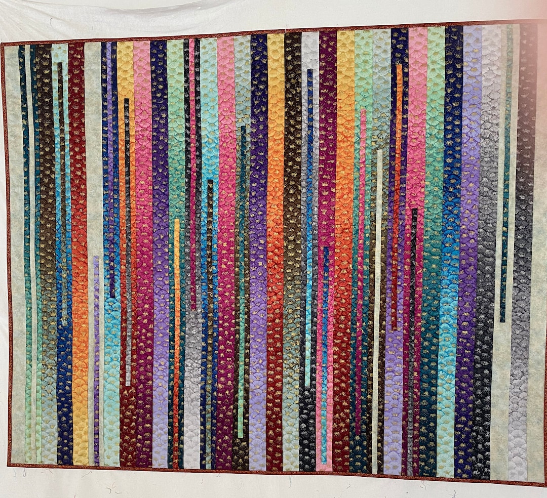 Traditional, Modern Patchwork, Multi-colored, Metallic Gold, Pieced and ...
