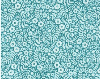 Patchwork fabric, small turquoise and white blue liberty, 100% cotton REF 254/BLUE