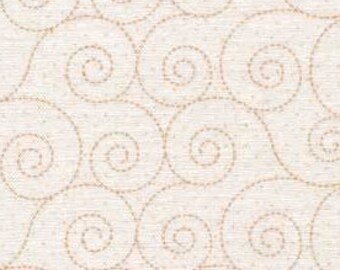 Patchwork fabric, off-white color, fine beige spirals, tone on tone, 100% cotton, REF RR23138C